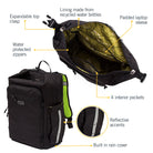 Bedford Backpack Pannier dimensions | color:black ripstop;