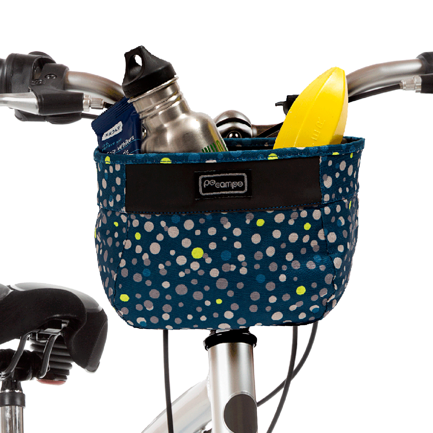 Crescent Bike Basket on bike | color:bubbly;