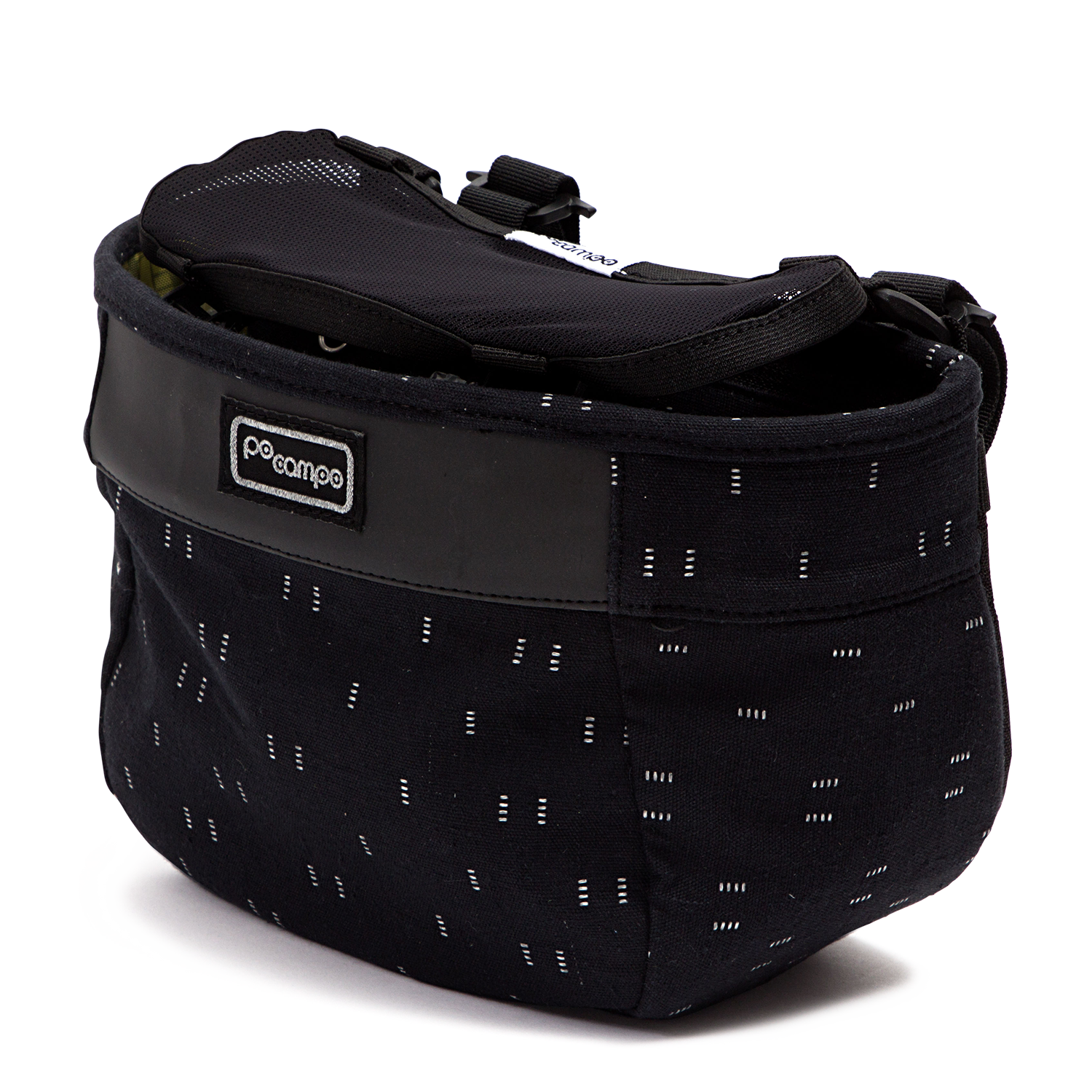 Crescent Bike Basket with lid - Po Campo color:visi-hemp;