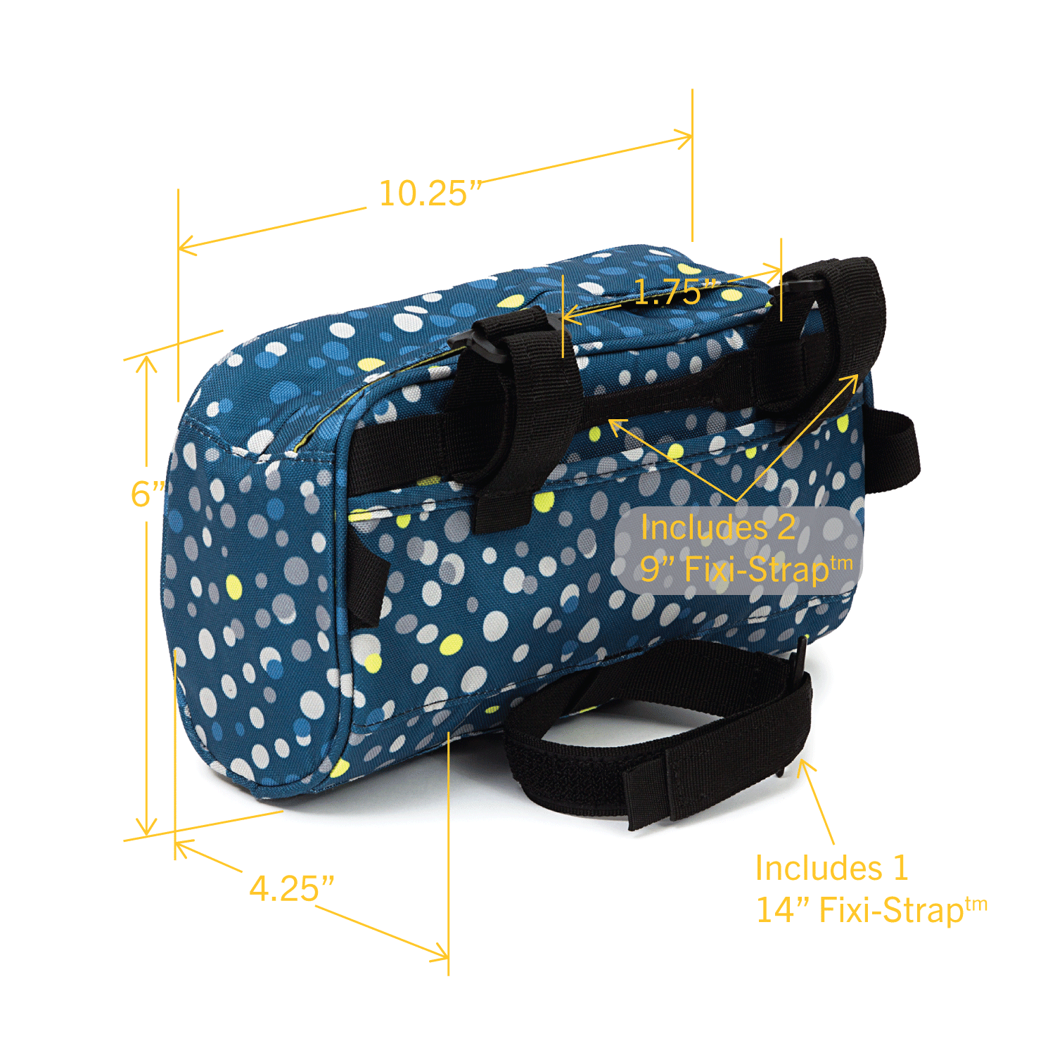 Domino Handlebar Bag dimensions | Po Campo color:bubbly;