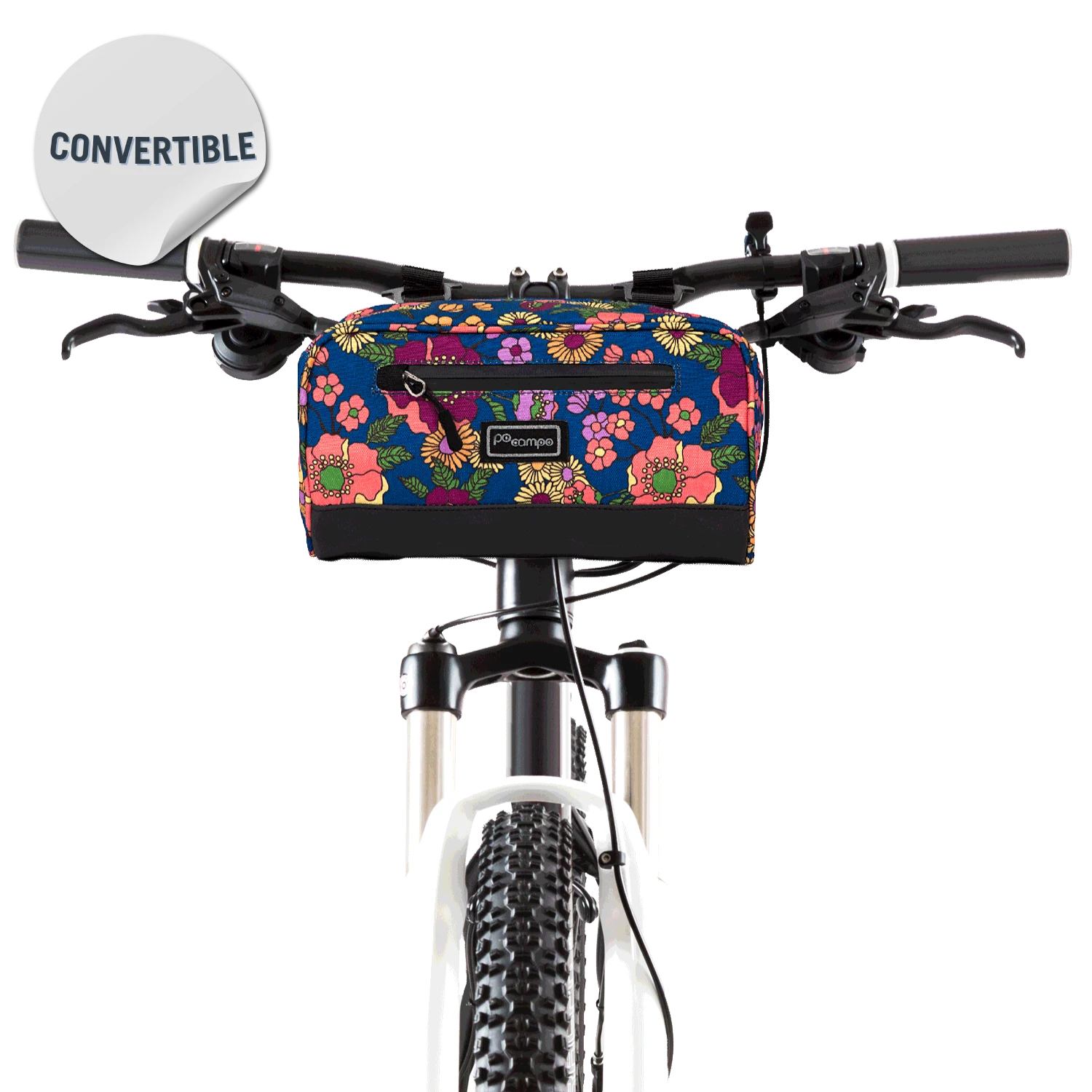 Domino Handlebar Bag on bike - Po Campo color:meadow;