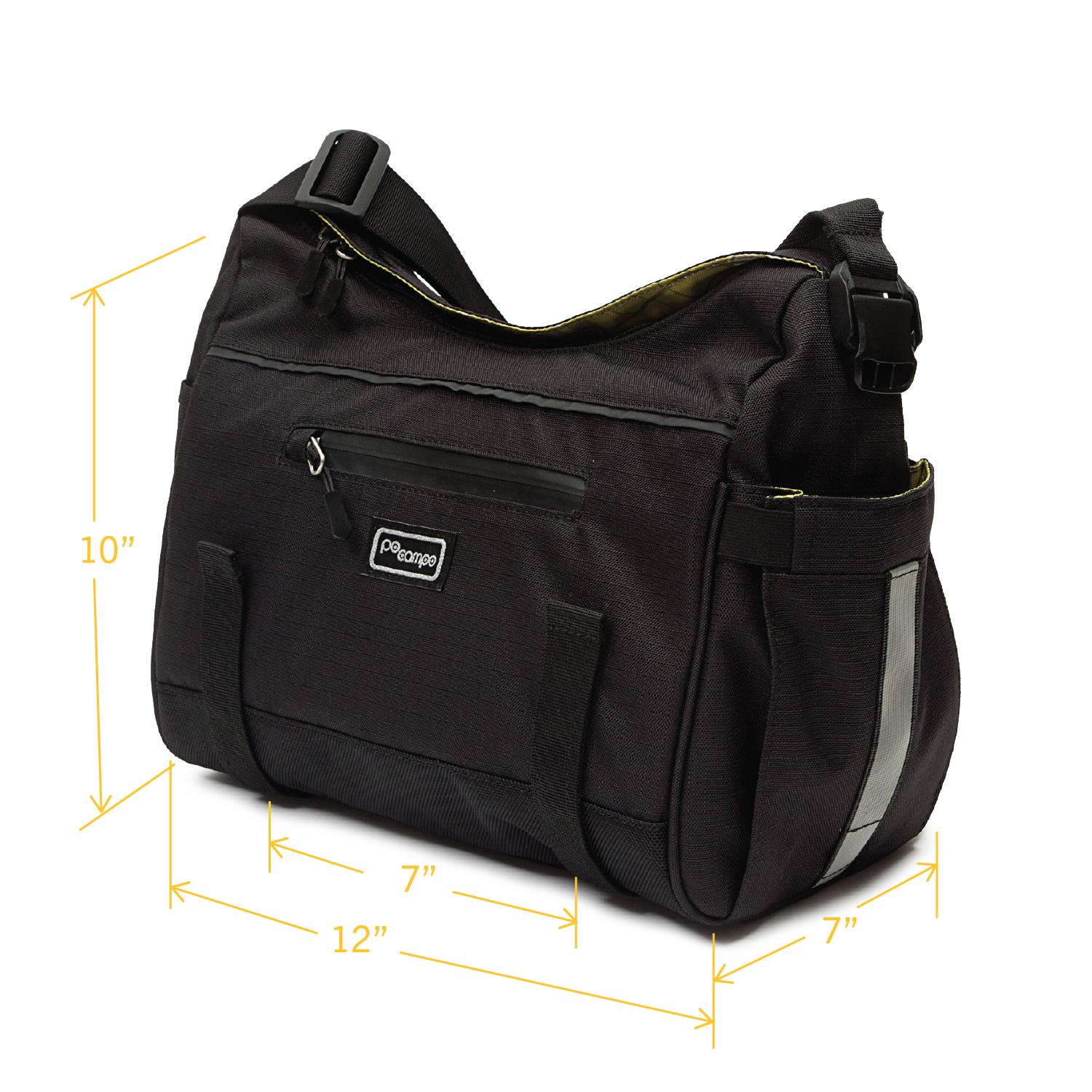 Katy Bike Trunk Bag Dimensions - Po Campo color:black ripstop;