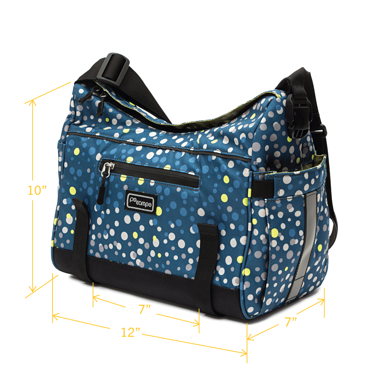 Katy Bike Trunk Bag Dimensions - Po Campo color:bubbly;