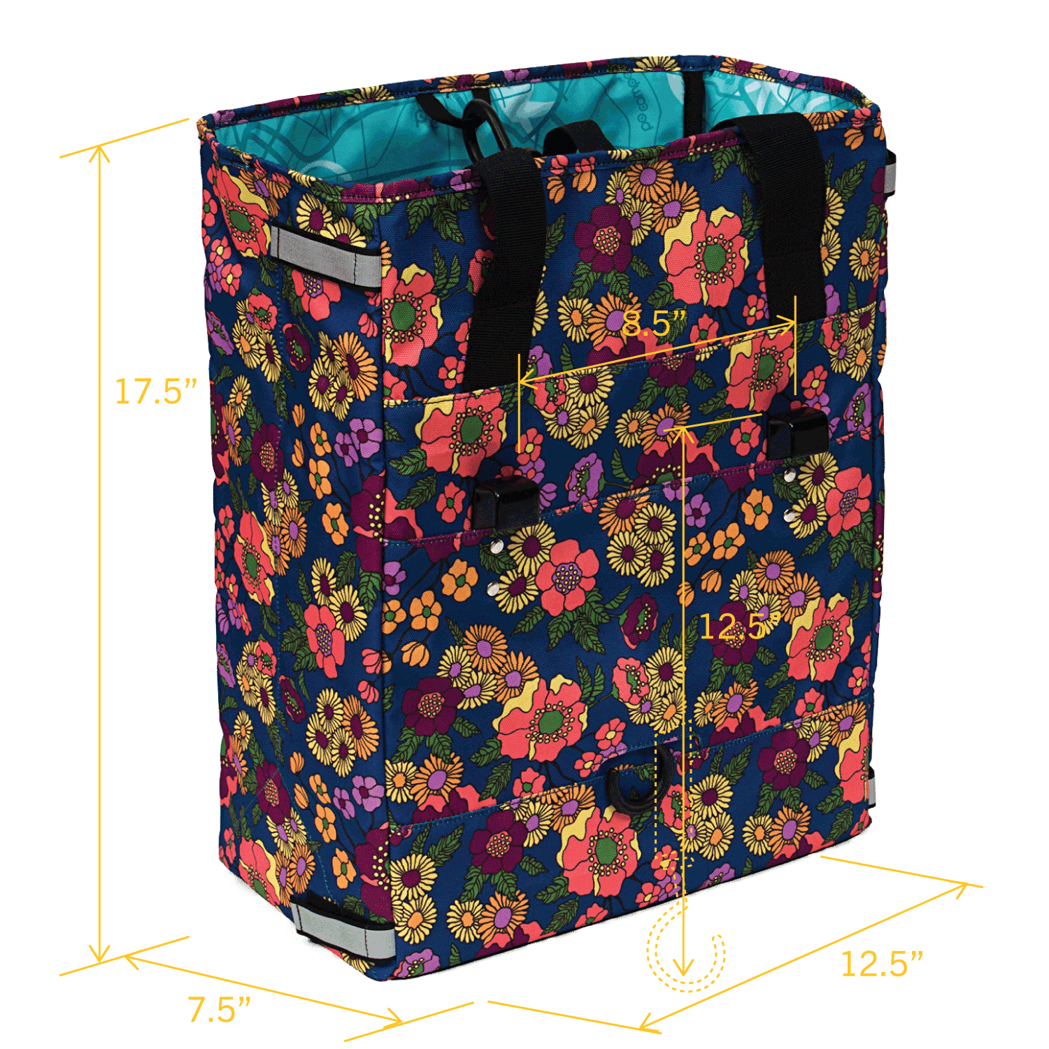 Orchard Grocery Pannier in Meadow - Po Campo color:meadow;