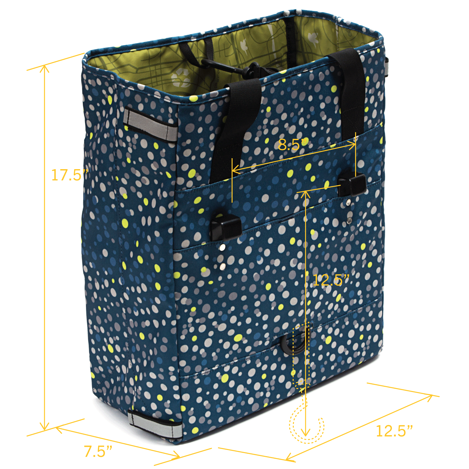 Orchard Grocery Pannier Dimensions - Po Campo color:bubbly;