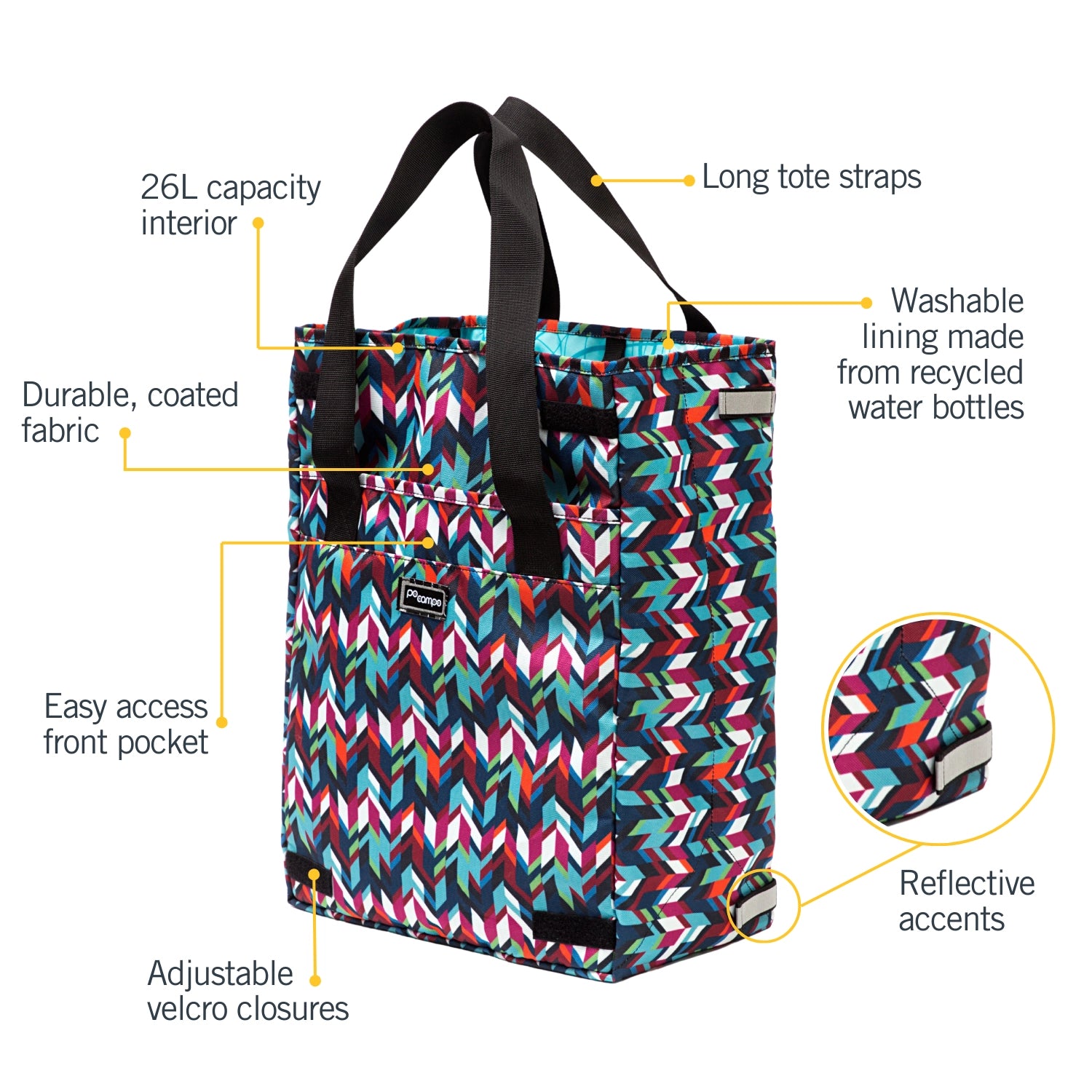 Orchard Grocery Pannier - Po Campo color:chevron;