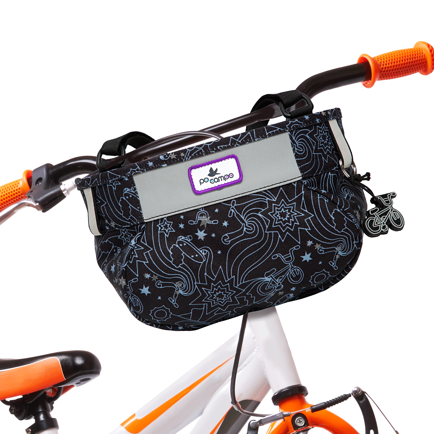 Po Campo Whoosh Fabric Basket on Bike - Po Campo color:orbital;