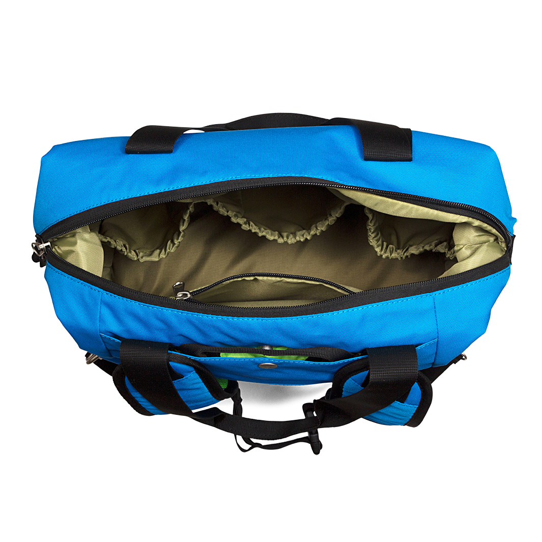 Inside of Blue Mardy Pannier by Po Campo color:clear day blue;